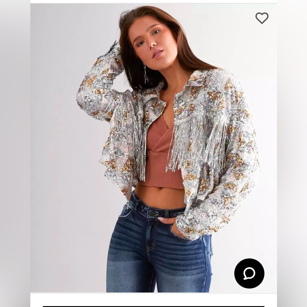 Miss Me, Sequin Fringe Jacket